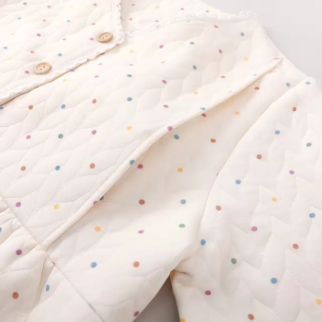 宫蝶 月子服夹层棉带胸垫产后哺乳家居服长袖产妇可调节腰围保暖睡衣套装 女款