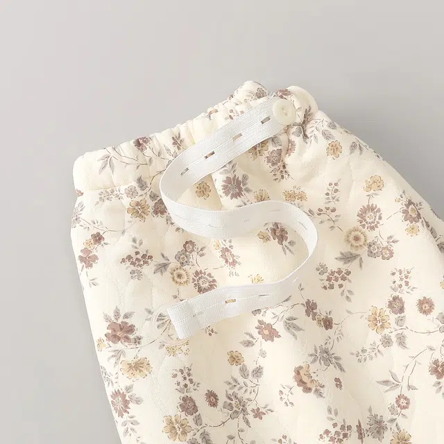 宫蝶 月子服保暖产后哺乳家居服夹层棉长袖带胸垫可调节腰围产妇睡衣套装 女款