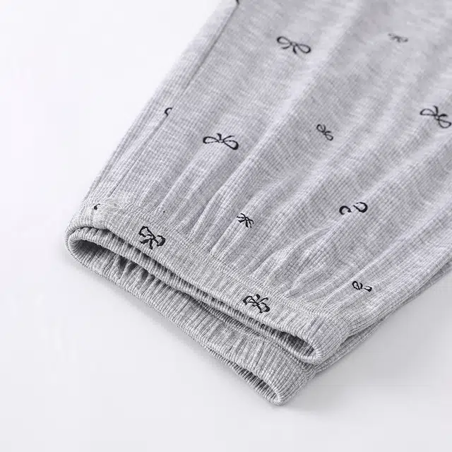 宫蝶 甜美风家居服三件套可外穿小清新休闲睡衣套装 女款 灰色