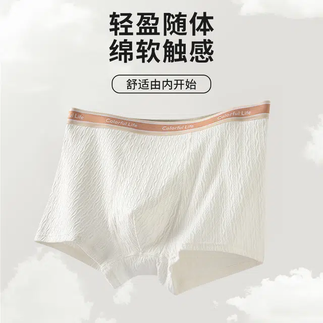 宫蝶 亲肤柔软棉质抗菌四角裤衩抑菌里档透气平角裤大码内裤 男款
