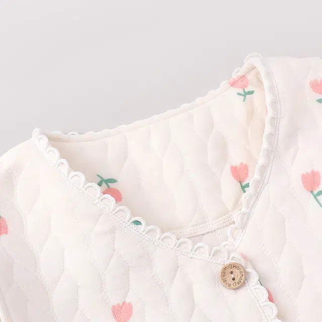 宫蝶 月子服产后哺乳带胸垫家居服长袖夹层棉产妇可调节腰围保暖睡衣套装 女款