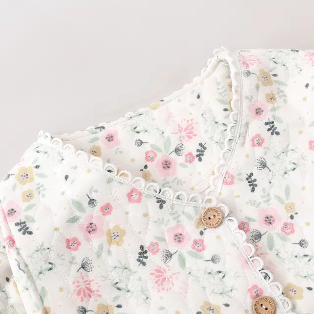 宫蝶 月子服长袖夹层棉产后哺乳家居服带胸垫产妇可调节腰围保暖睡衣套装 女款