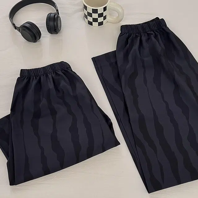 宫蝶 凉感冰丝三件套家居服短袖长裤薄款衫条纹休闲大码开衫舒适睡衣套装 男款 黑色