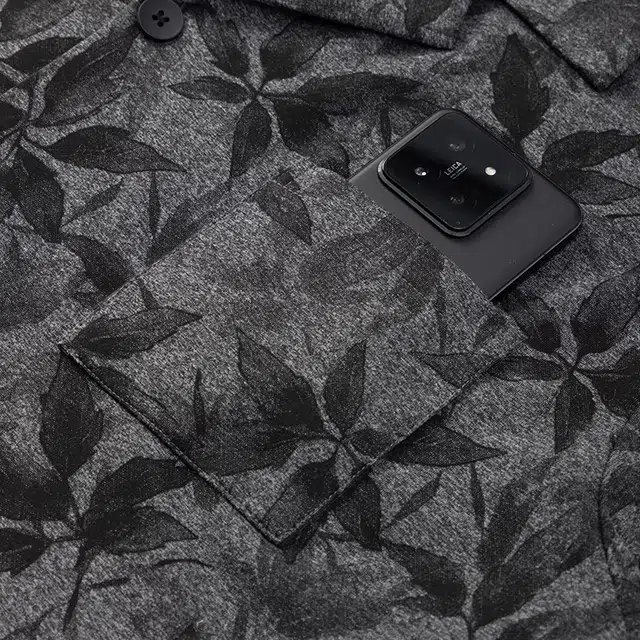 宫蝶 长袖爽肤棉复古风开衫家居服满印宽松可外穿大码睡衣套装 男款