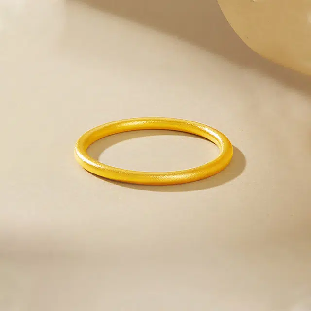 完美爱 古法素圈 新中式 小众设计精致 指环 足金 按克计价 黄金戒指 男女同款情侣款