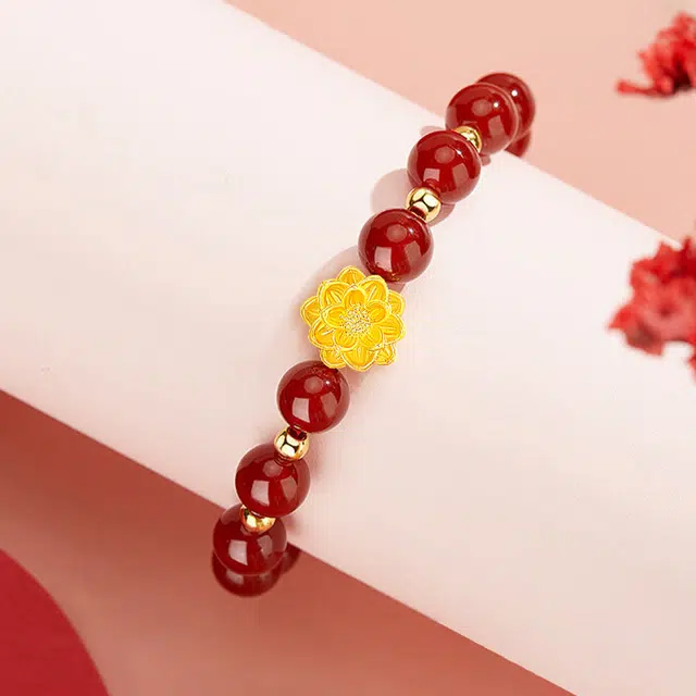 完美爱 好运莲莲 招财纳福 轻奢古典宫廷风 温婉显白气质 玛瑙 手串 男女同款情侣款