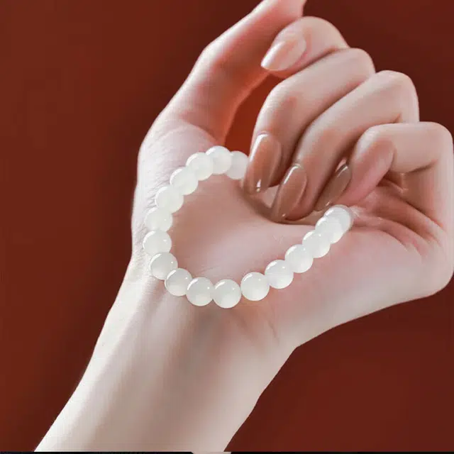 完美爱 白素圈串珠 简约精致 清冷高级感 显白日常通勤 转运#好运 玛瑙 手串 男女同款情侣款