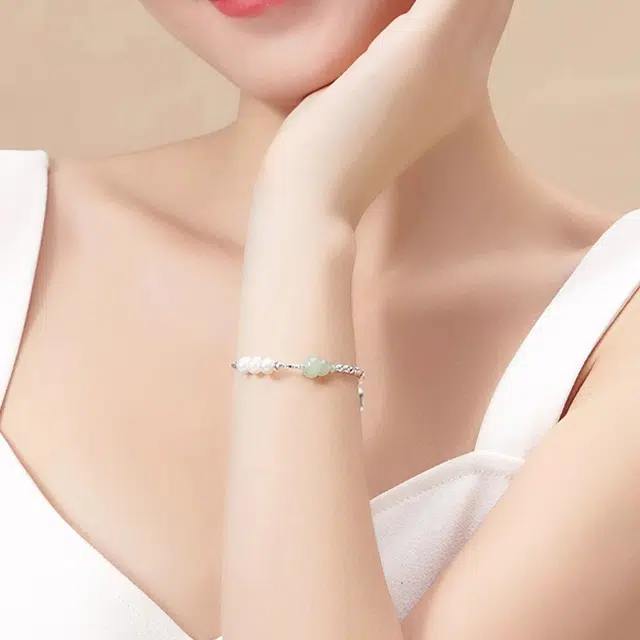 完美爱 招财葫芦银 新中式国风清冷感 福禄吉祥#好运 手链 白玉/青白玉 女款