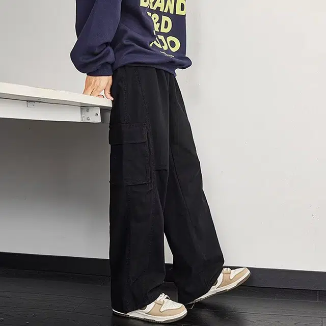 拾个壹先生 美式复古高街小众设计宽松阔腿拖地垂感直筒裤牛仔裤 男女同款