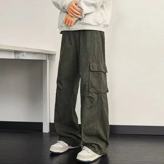 拾个壹先生 美式复古高街小众设计宽松阔腿拖地垂感直筒裤牛仔裤 男女同款