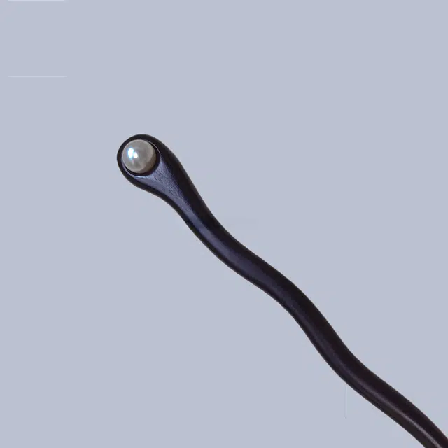NuanTong Elegant Pearl Hairpin Ebony Wood