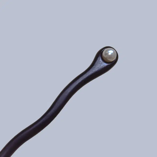 NuanTong Elegant Pearl Hairpin Ebony Wood