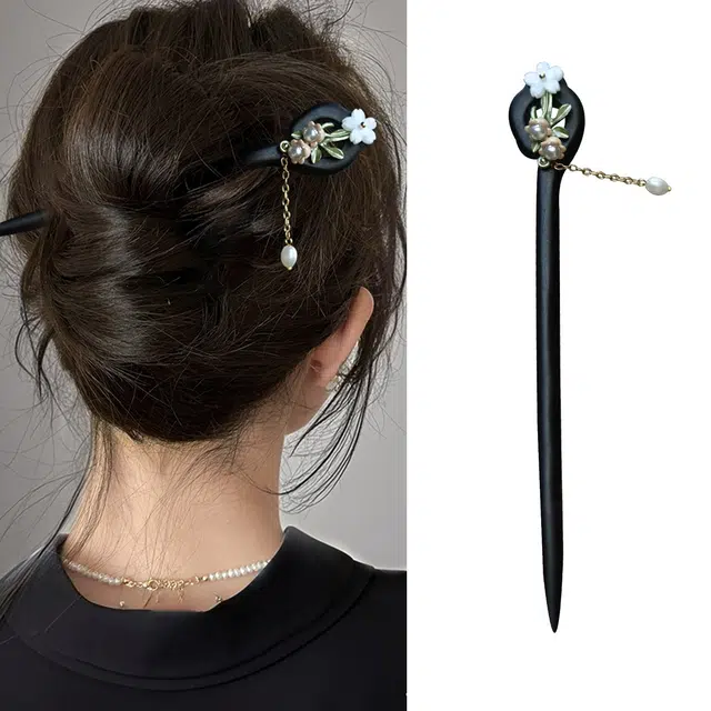 暖瞳 新中式古风高级感簪子简约百搭 仿珍珠 发簪 女款