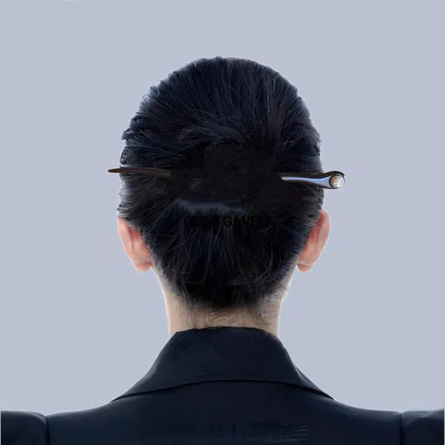 NuanTong Elegant Pearl Hairpin Ebony Wood