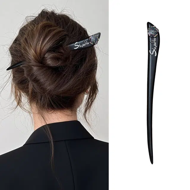 暖瞳 简约古风汉服旗袍古装 合金字母 发簪 女款