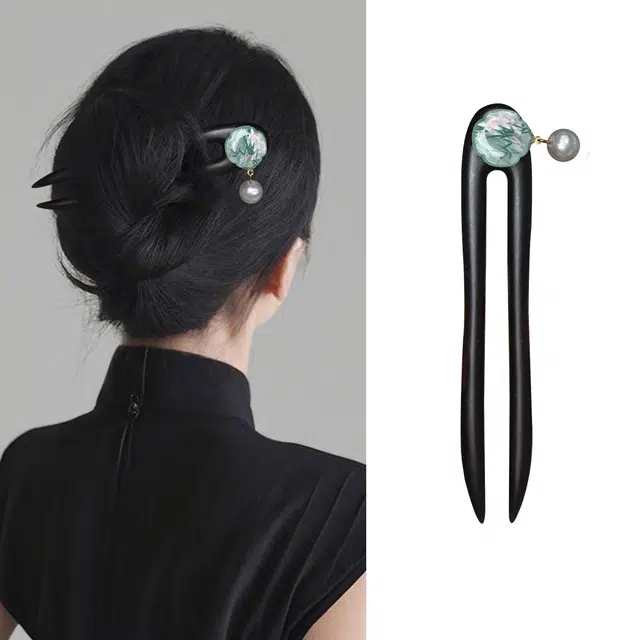 暖瞳 古典优雅高级感简约百搭#好运 天然檀木 发簪 女款