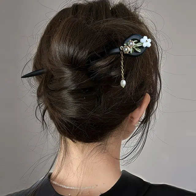 暖瞳 新中式古风高级感簪子简约百搭 仿珍珠 发簪 女款