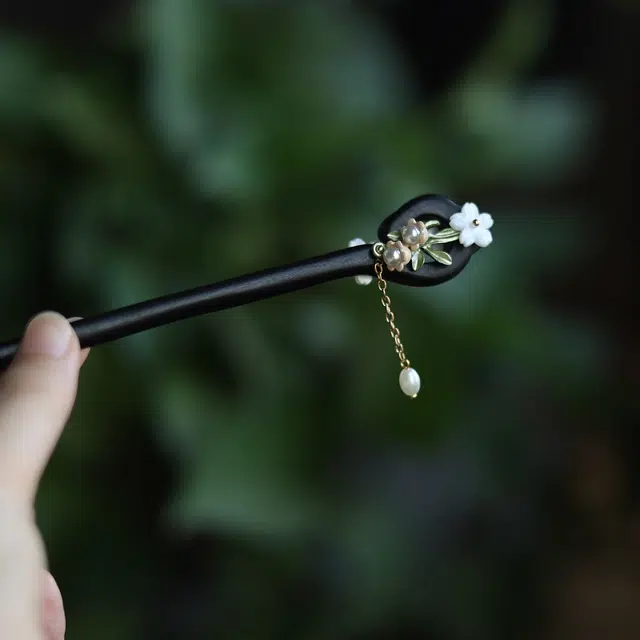 暖瞳 新中式古风高级感簪子简约百搭 仿珍珠 发簪 女款