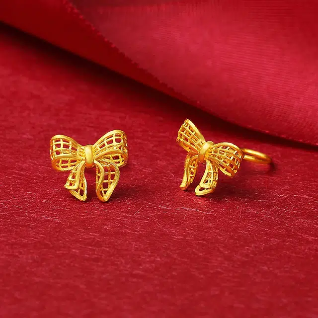雅生珠宝 甜心蝴蝶结  镂空时尚 精致气质#好运 足金 按克计价 黄金耳钉 女款