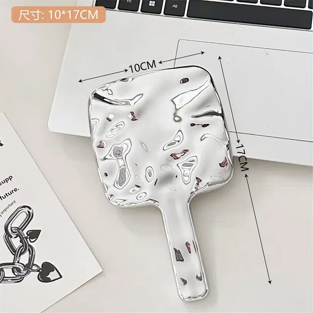 几多萌 创意电镀 高清便携方形手柄 化妆镜