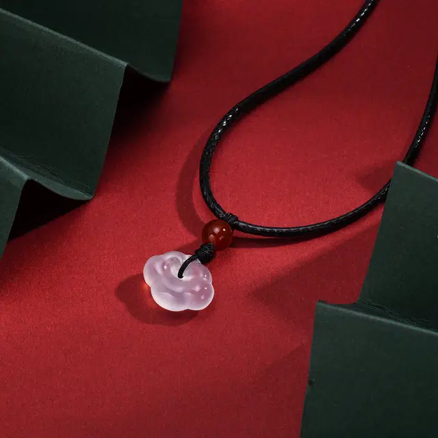 恋朵 福禄吉祥 祥云如意锁 玉髓 项链 女款