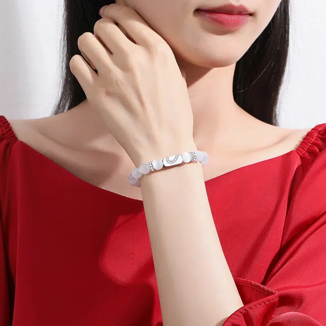 恋朵 时尚高级感 心心相印 仿猫眼石 玛瑙 手串 男女同款情侣款