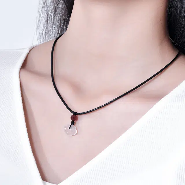 恋朵 福禄吉祥 祥云如意锁 玉髓 项链 女款