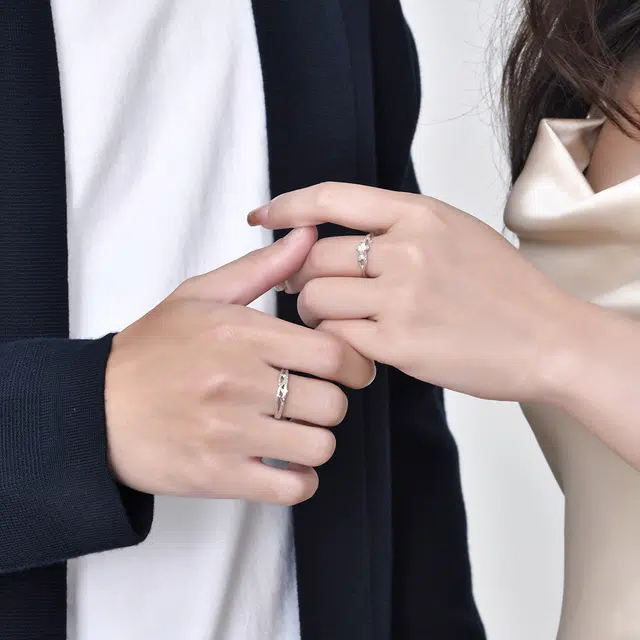 恋朵 小众丁香恋语对戒 可调节 合金 戒指 男女同款情侣款