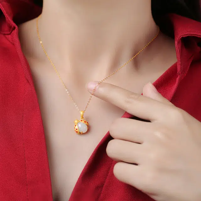 恋朵 气质小众 七星玉瓢 和田玉 项链 女款 青白玉
