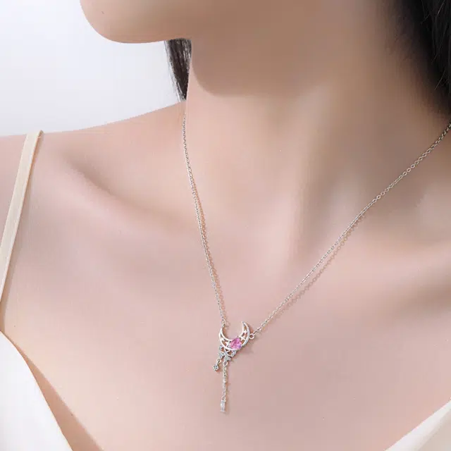 恋朵 超仙时尚 星月蝴蝶 流苏锁骨链 合金 项链 女款