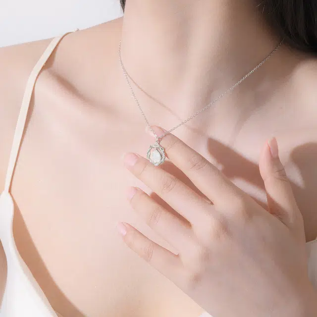 恋朵 森系时尚 荆棘玫瑰 守护 锁骨链 贝壳 项链 女款 银色好运