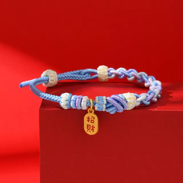 恋朵 纳福转运五彩手绳 合金编织绳 手链 女款