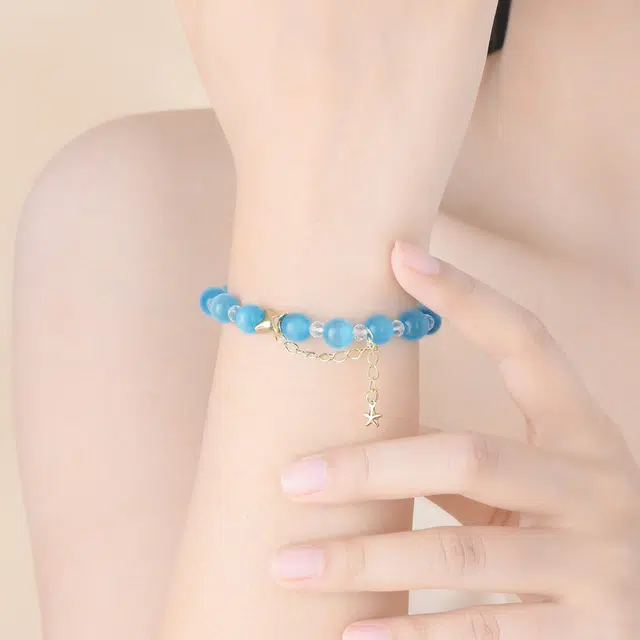 恋朵 时尚 星星 海蓝 仿猫眼石 手串 女款