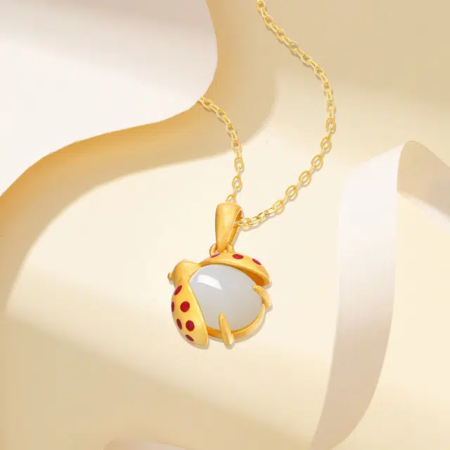 恋朵 气质小众 七星玉瓢 和田玉 项链 女款 青白玉