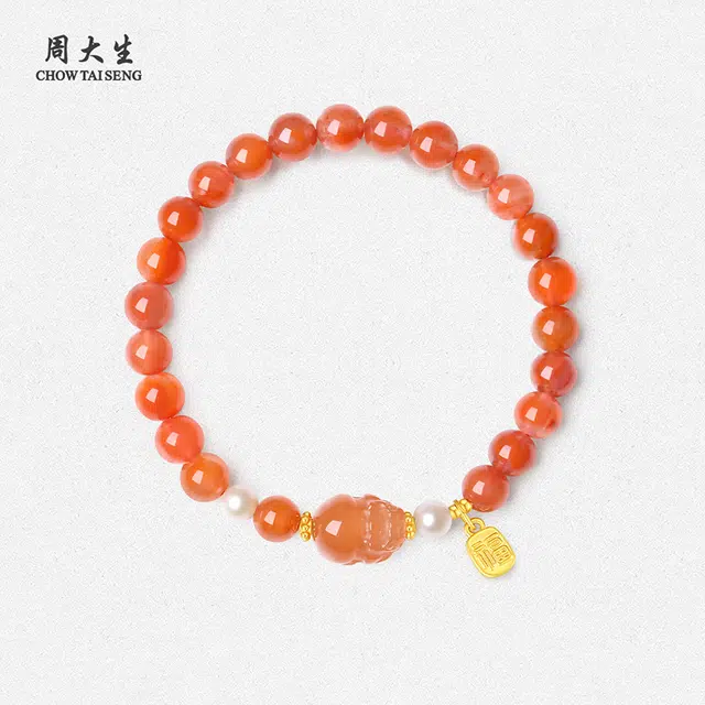 周大生 福运貔貅 招财吞金兽  精致小众轻奢设计#好运#好运 玛瑙 手串 女款