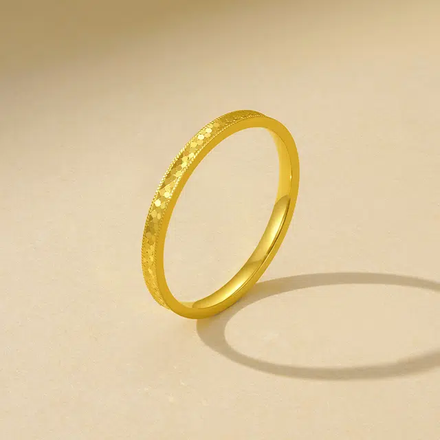 周大生 璀璨光芒 足金蜂巢纹女戒 黄金 按克计价 戒指 女款