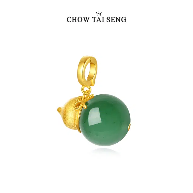 周大生 福禄绵绵轻奢古典质感锁骨链可调节 旗袍汉服配饰新中式国风质感显白 #好运 福气满满招财进宝 非洲翠 项链 女款