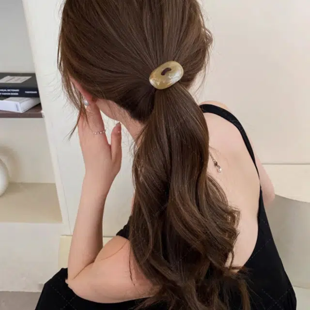 贯古今 高颜值皮筋扎头优雅高马尾气质高弹力耐用 布艺 头绳 女款