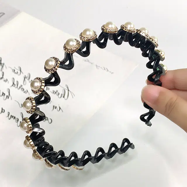 贯古今 刘海懒人纹理感编发波浪碎发整理器 亚克力 发箍 女款