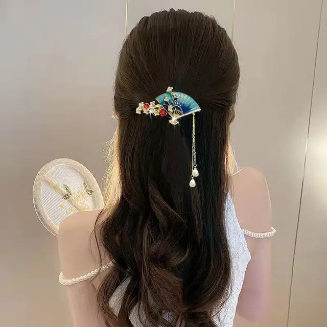 贯古今 古风扇形设计感侧边夹气质刘海夹碎发 合金 发夹 女款