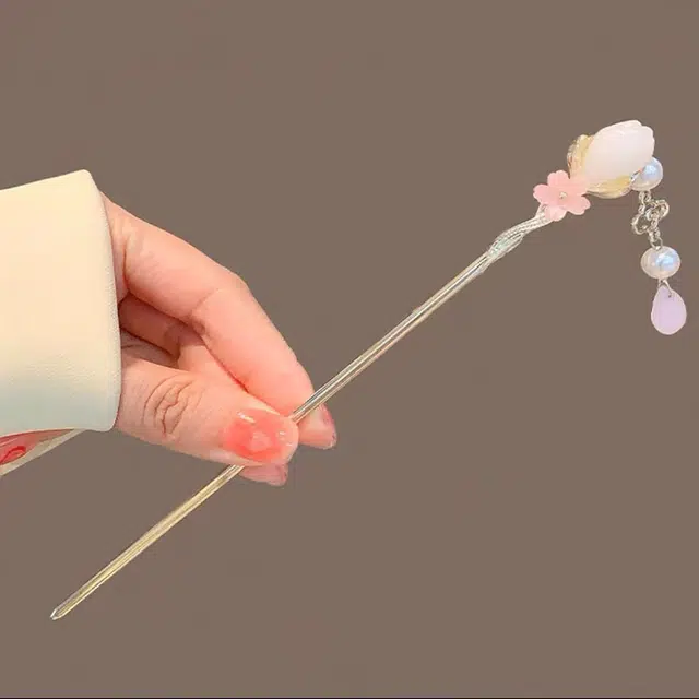 贯古今 高级感古风汉服发饰盘头发子复古百搭流苏丸子头头饰发 合金 发簪 女款