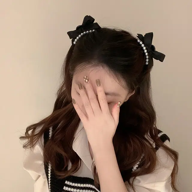 贯古今 公主风黑色蝴蝶结高级感刘海发卡夹子头饰侧边抓夹 发夹 女款