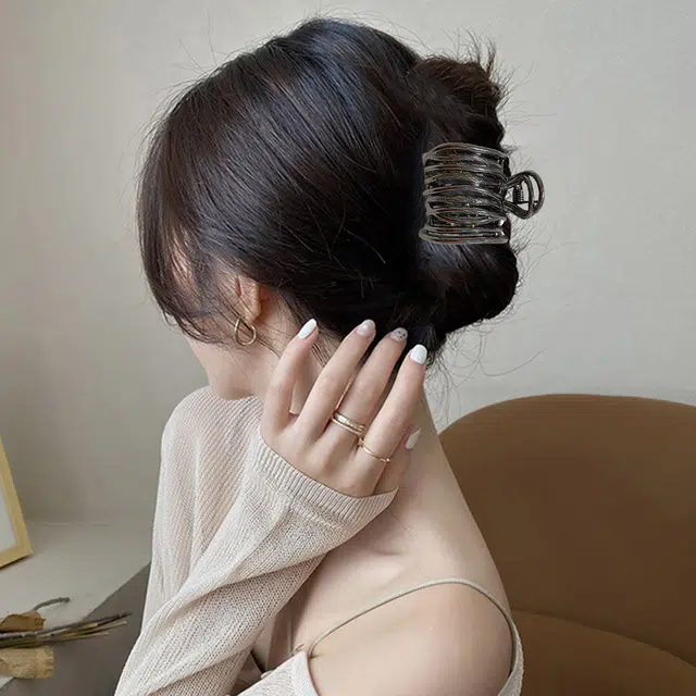 贯古今 拽酷少女~简约高马尾高级感气质后脑勺 合金 发夹 女款