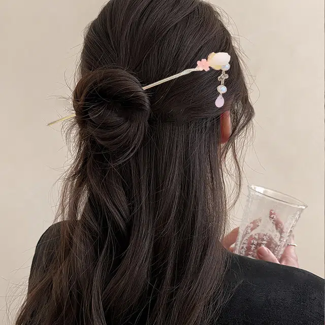 贯古今 高级感古风汉服发饰盘头发子复古百搭流苏丸子头头饰发 合金 发簪 女款