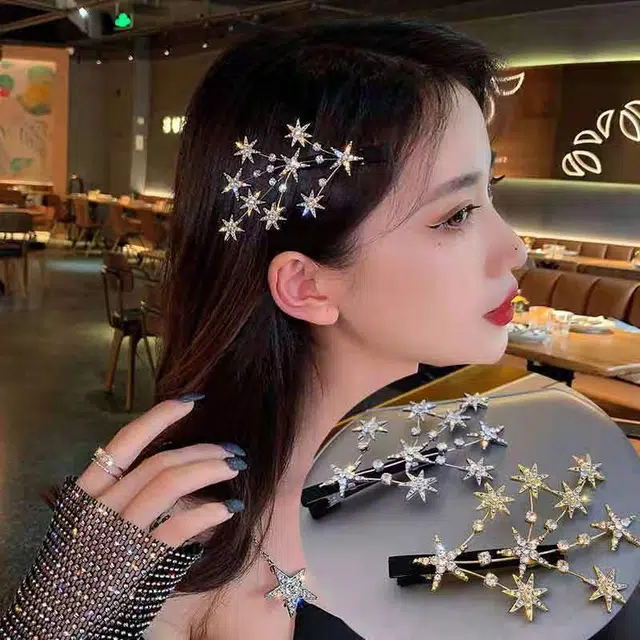贯古今 韩版满天星侧边边夹森系发卡仙女夹子头饰 发夹 女款