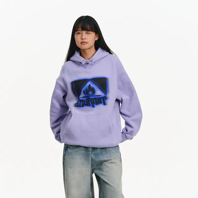 BURNIN Hoodie Square Logo Print