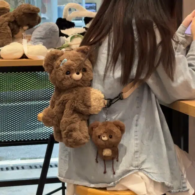 抱竹 古力古力 小熊古力玩偶趴趴包 可爱日常百搭 聚酯纤维 双肩包 常规 男女同款情侣款 咖色