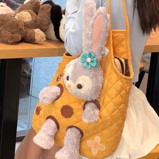 抱竹 古力古力 小熊古力塞娃包可爱百搭玩偶包 棉 斜挎包 男女同款情侣款 黄色