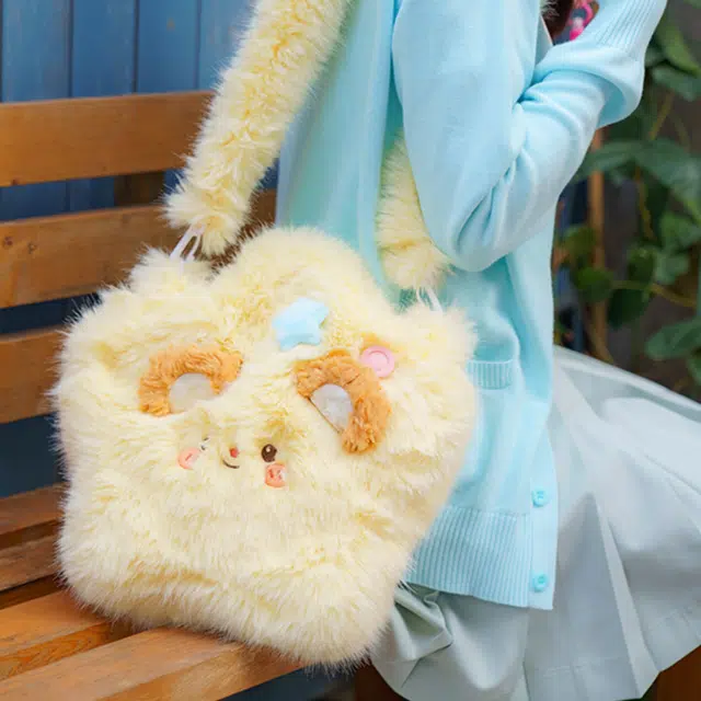 抱竹 古力古力 小熊猫玩偶翻盖系列 可爱卡通 聚酯纤维 双肩包 常规 男女同款情侣款 棕咖色