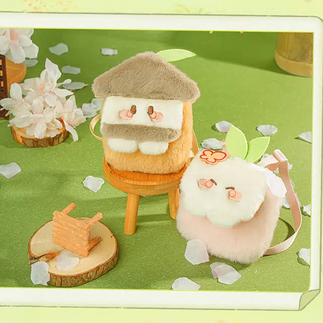 抱竹 桃源深处有人家周边毛绒可爱 涤纶（聚酯纤维） 耳机包 女款